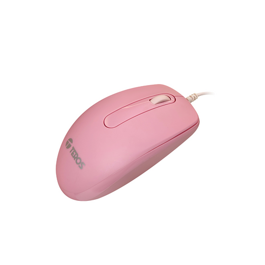 Mouse óptico Teros TE-1221S 1000dpi USB 3 botones COLOR ROSA