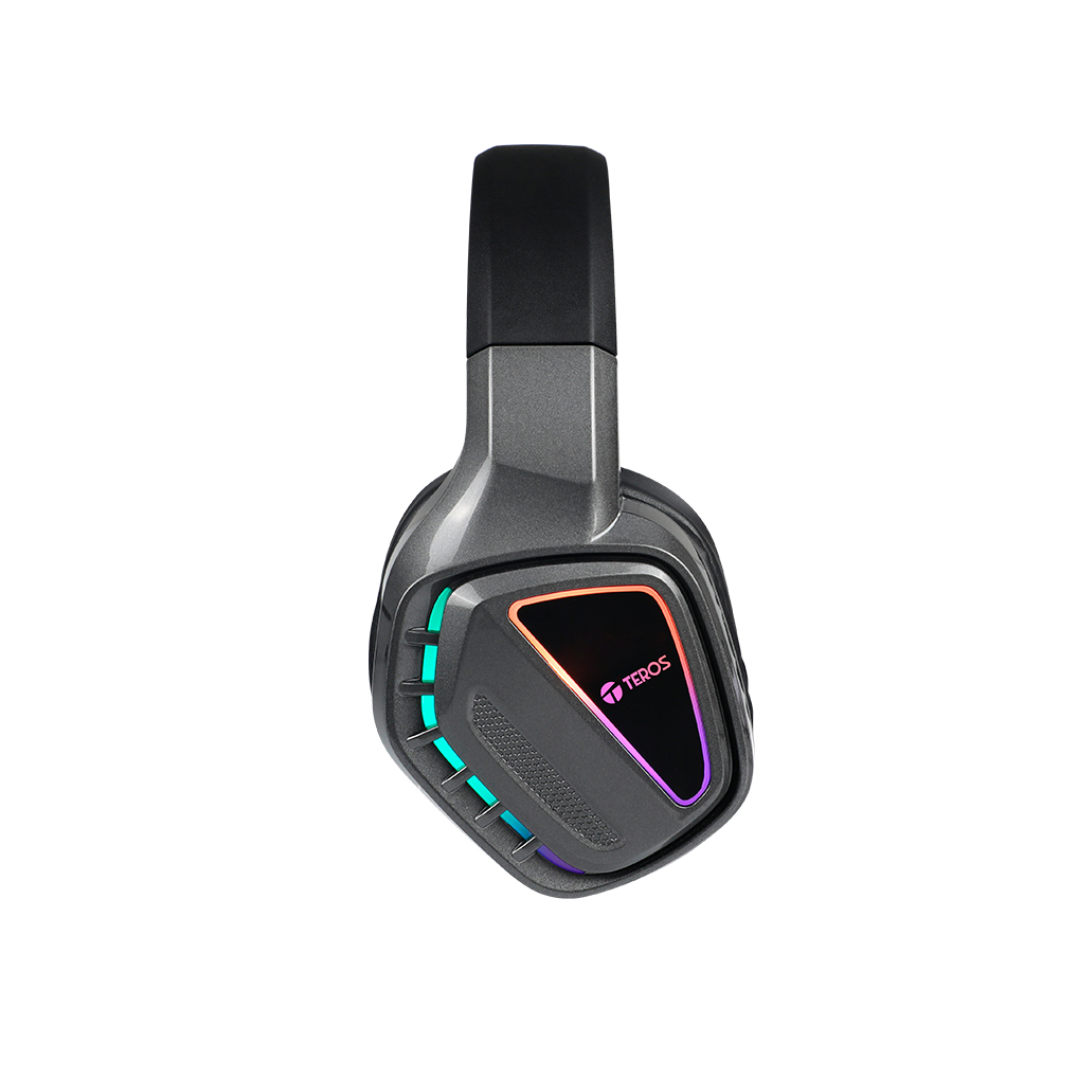 Auriculares Gaming TEROS TE-8171N estéreo, micrófono, Luces RGB